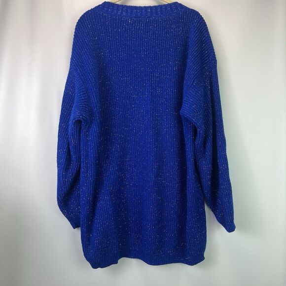 Vintage Objectivity Sweater Women’s OSFM-Large Blue Metallic Knit - Picture 6 of 8